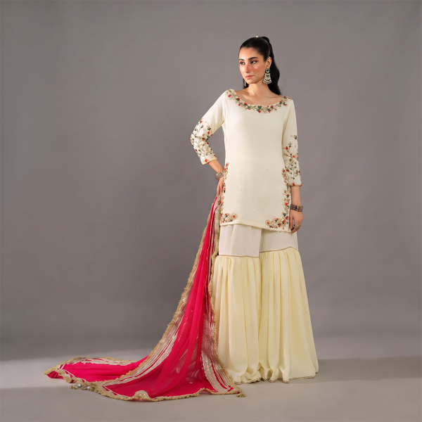 White Embroidered Kurta Set