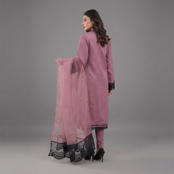Dusty Rose Noir Embellished Suit Set