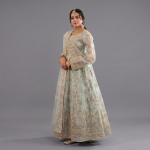 Embellished Pastel Mint Anarkali Set