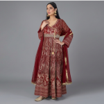 Embellished Maroon Angrakha Set