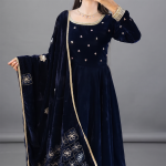 Royal Midnight Velvet Anarkali Set
