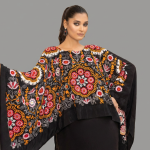 Bohemian Noir Embroidered Cape Co-ord Set