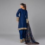 Navy Blue Ornate Embroidered Coordinate Set