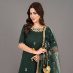 Dark Green Embroidered Suit