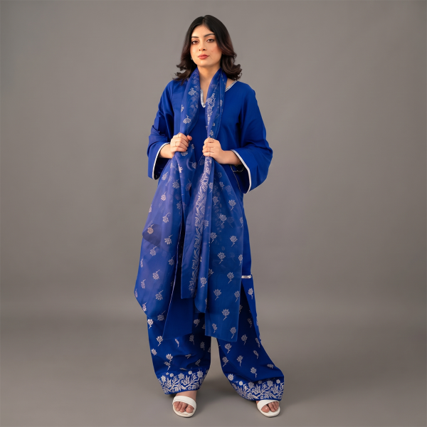 Royal Blue Farshi Shalwar Suit