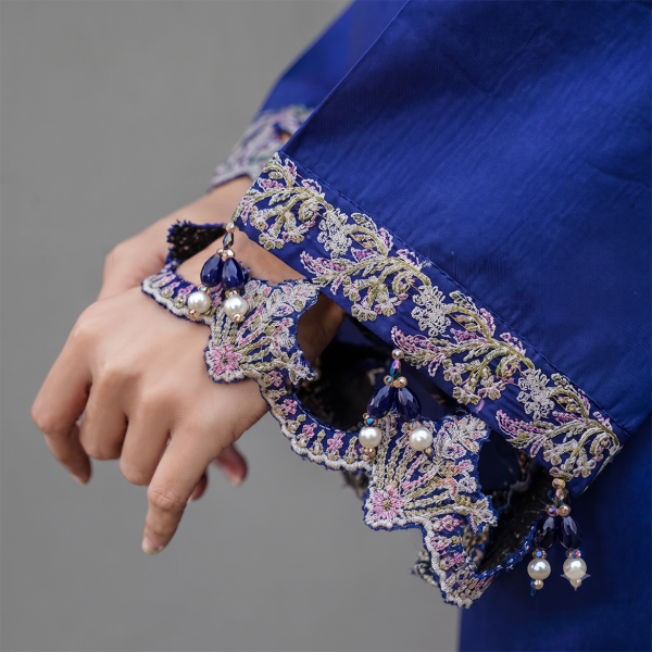Royal Sapphire Embroidered 3-Piece Formal Suit