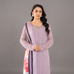 Lavender Embellished Tunic and Printed Dupatta Set