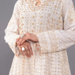Radiant Ivory and Gold Embellished Anarkali Set