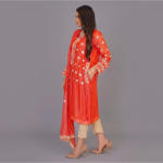 Coral Nectar Embroidered Silk Set