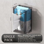 Suction Cup Tissue Box Toilet Wall-mounted Wipe Wet Wipe Storage Box Toilet Punch-free Paper Box Roll Rack