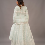 Celestial Mint Hand-Embellished Maxi Gown