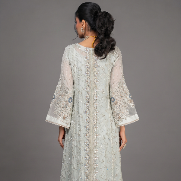 Mint Green Embellished Long frock