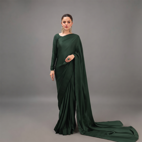 merald Green Satin Saree