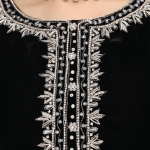 Onyx Elegance Velvet Embroidered 3-Piece Suit