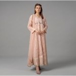 Elegant Peach Embroidered Anarkali Ensemble