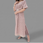 Manahil Embellished Mauve Kaftan Maxi Dress