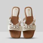 Fancy Crystal-Embellished Butterfly Flat Sandals