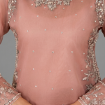 Dusty Peach Embellished Kurta with Matching Trousers