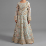 Embellished Pastel Mint Anarkali Set