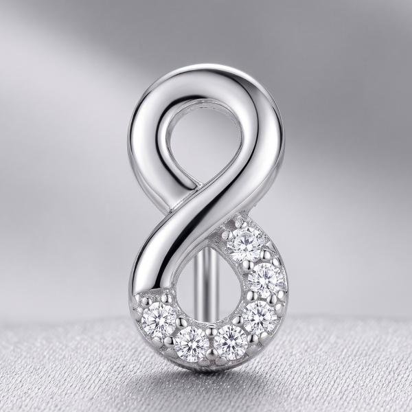 Orenoor Silver Infinity Diamond Earrings