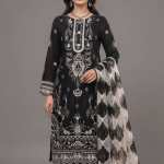 Midnight Noir Embroidered Luxury Lawn Suit