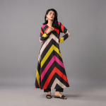 Vivid Chevron Printed Maxi Dress