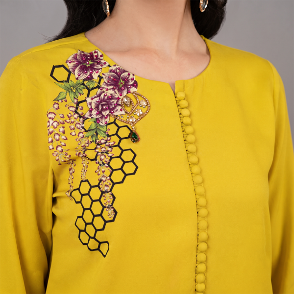 Ombré Yellow Tunic and Trouser Set