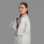 Ethereal Ivory Embroidered Ensemble with Coordinating Dupatta