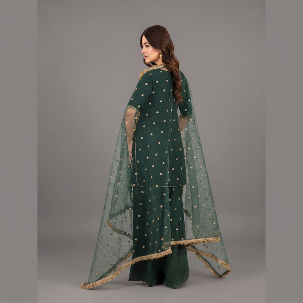 Dark Green Embroidered Suit
