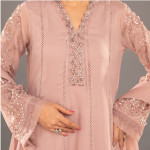 Blush Radiance Embellished Chiffon Maxi