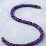 Orenoor Purple Gemstone Tennis Bracelet