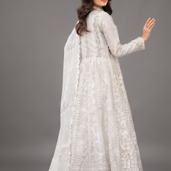 Ivory Pearl Hand-Embellished Anarkali