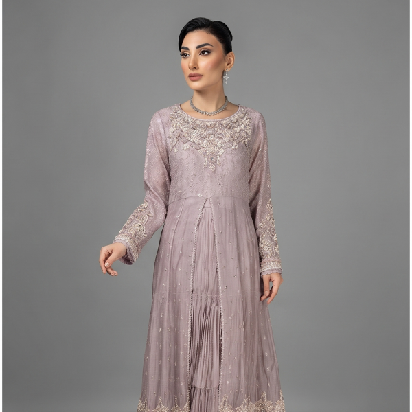 Embellished Mauve Anarkali Maxi Set