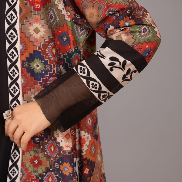 Artistic Printed Long Overlay with Co-ord Inner Set