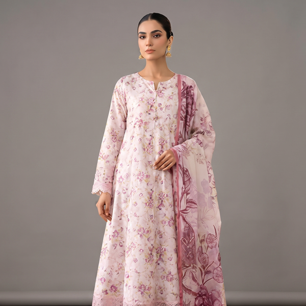 Blush Floral Elegance Printed Lawn Suit