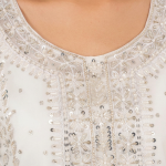 Pure White Embellished Kurta with Matching Trousers