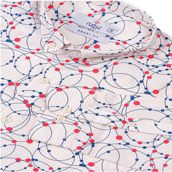 Cream Curve Printed Casual Shirt