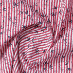 Leaf Pattern Over Red Stripes Casual Shirt