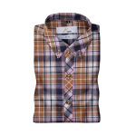 Brown Light Pink Plaids Casual Shirt