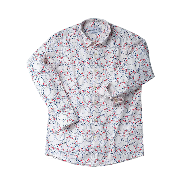 Cream Curve Printed Casual Shirt