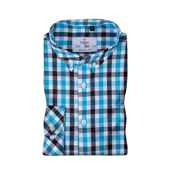 Blue and Black Check Casual Shirt