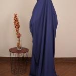 Navy Hooded Jilbab – Ruffled Finger-Loop Edition
