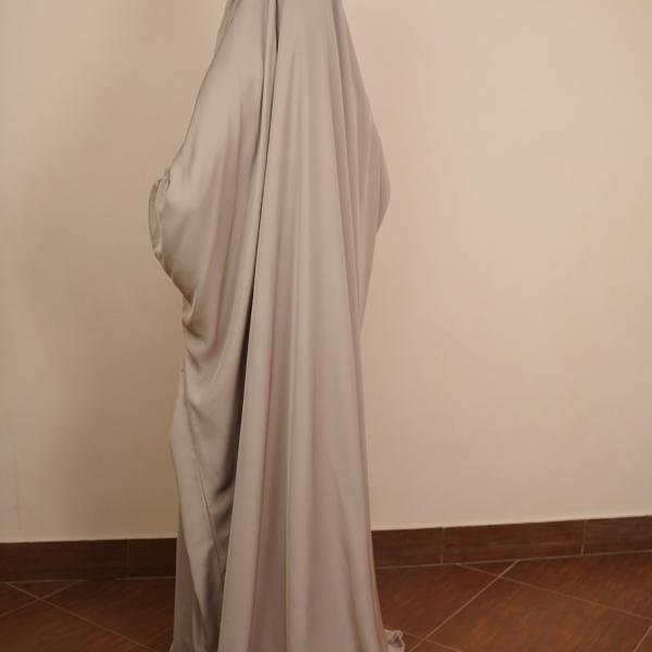 Ruffled Cuff Hooded Jilbab – Parisian Taupe Two-Piece Set