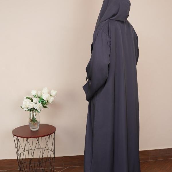 Dual-Tone Contrast Open Abaya