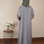 Olive Green & Sage Contrast Open Abaya